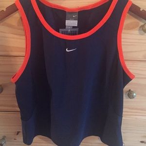 NWT Nike Orange and Navy Blue L DriFit Tennis Tank
